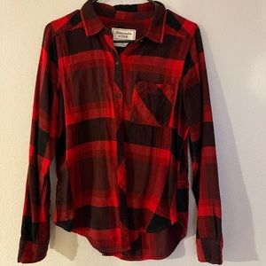 Abercrombie and Fitch Red and Black Plaid
